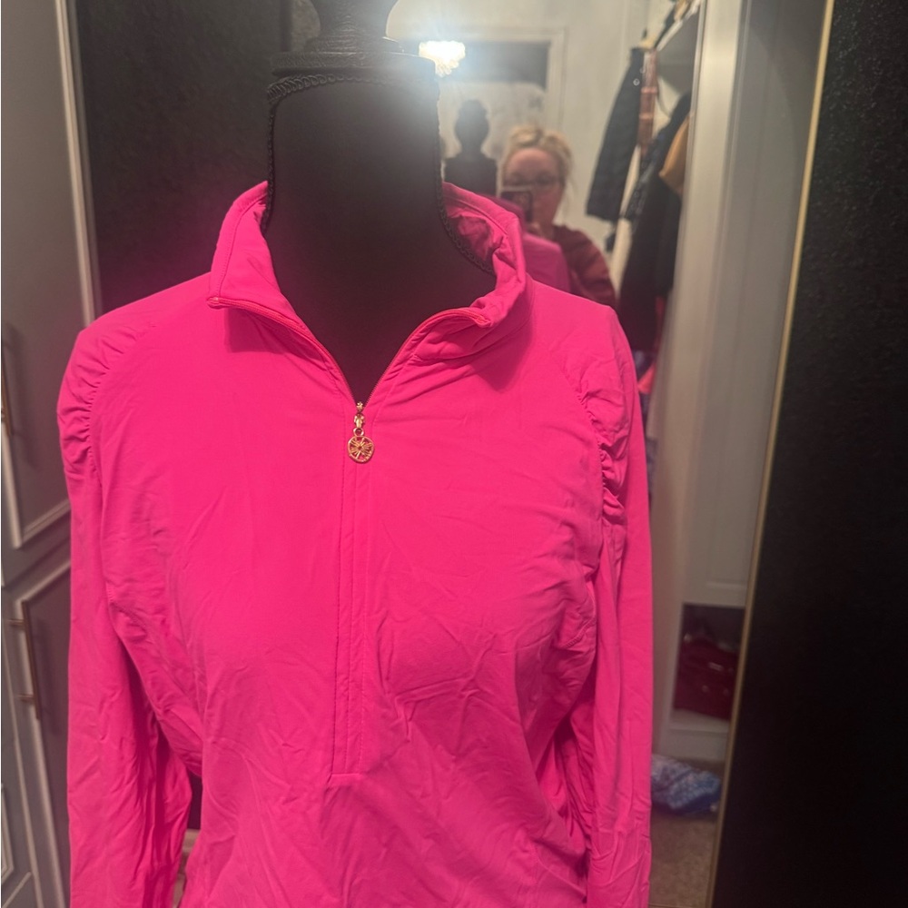 Lilly Pulitzer Hot Pink Half-Zip Pullover
